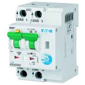   Eaton afdd+ kombinált ívhiba védelmi készülék (3in1) 'f', afdd-6/2/c/003-f-mb-300178
