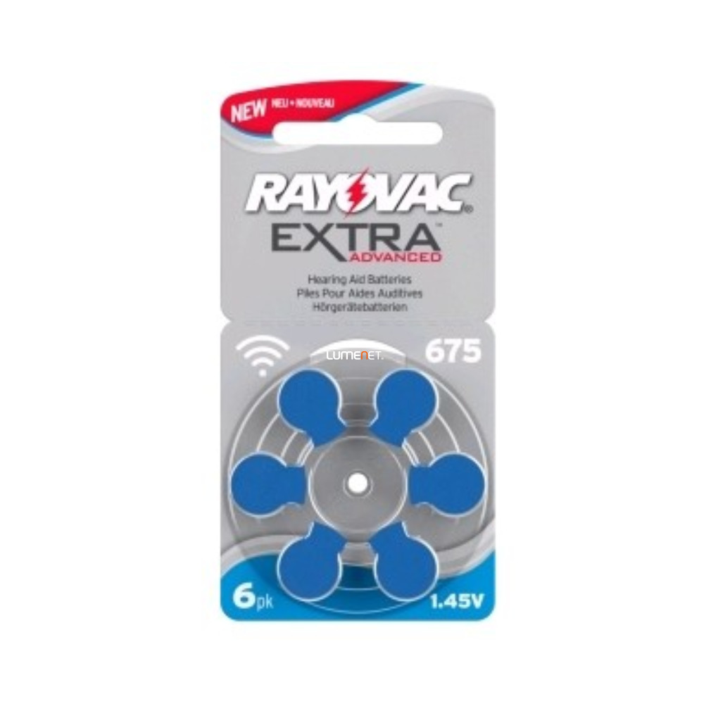 Rayovac extra v675 hallókészülék elem 6db/bliszter