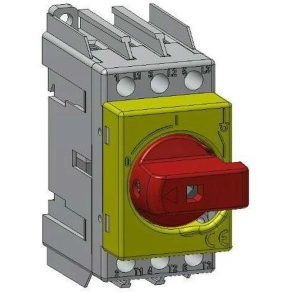   Moduláris terheléskapcsoló SD1 3*63A, 0-1 állás, közvetlen kar piros/sárga Technoelectric 19314