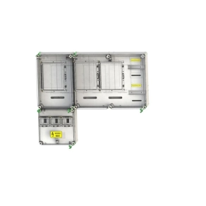   Csatári Plast PVT 7590 Á-V-Hv Fm-SZ Felületre szerelt fogyasztásmérő szekrény, 1 vagy 3 fázisú általános, vezérelt és H-tarifás mérőkhöz, szabadvezetékes CSP21E032