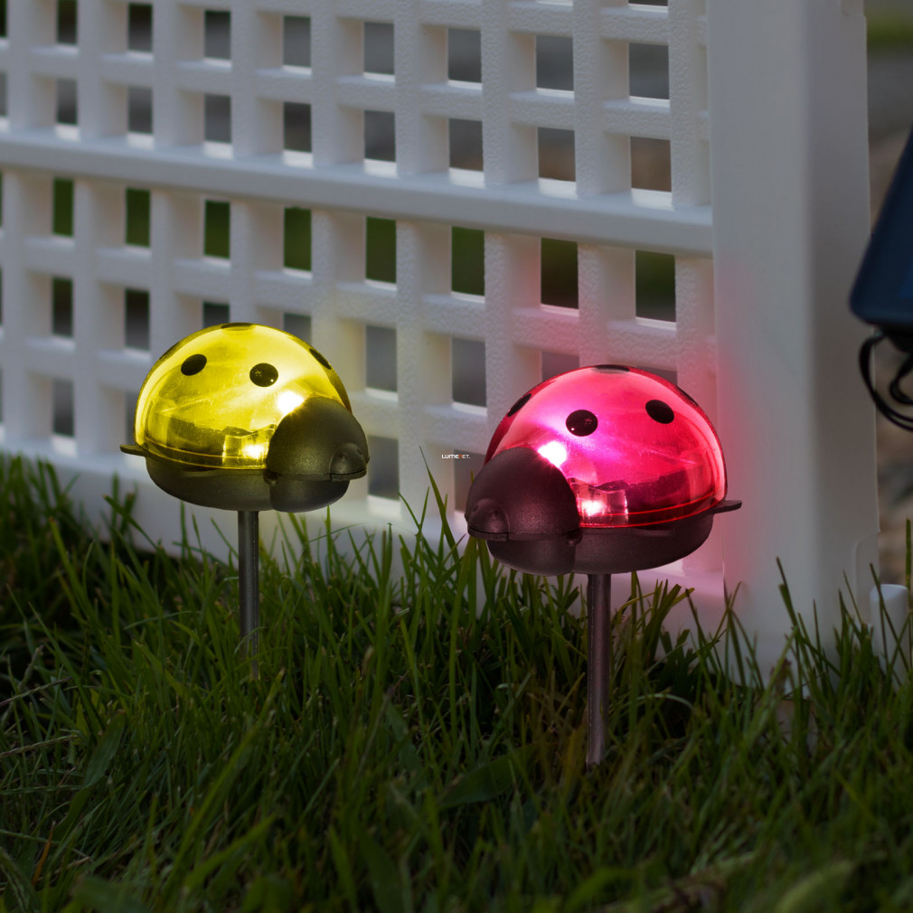 Katicás kerti LED lámpa, napelemes - piros/sárga színben- a szín véletlenszerűen lesz kiválasztva