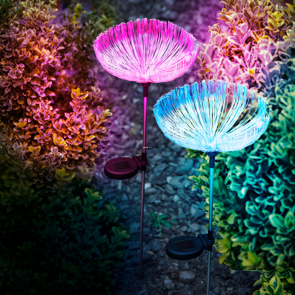 Napelemes LED medúza - 80 cm - színes