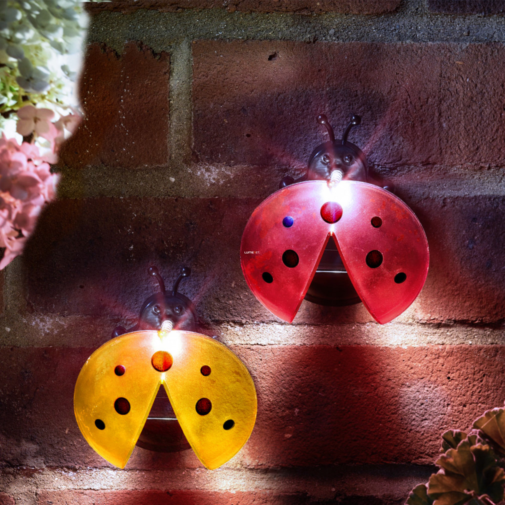 Katicás kerti LED lámpa - sárga/piros, felakasztható - 2 darabos
