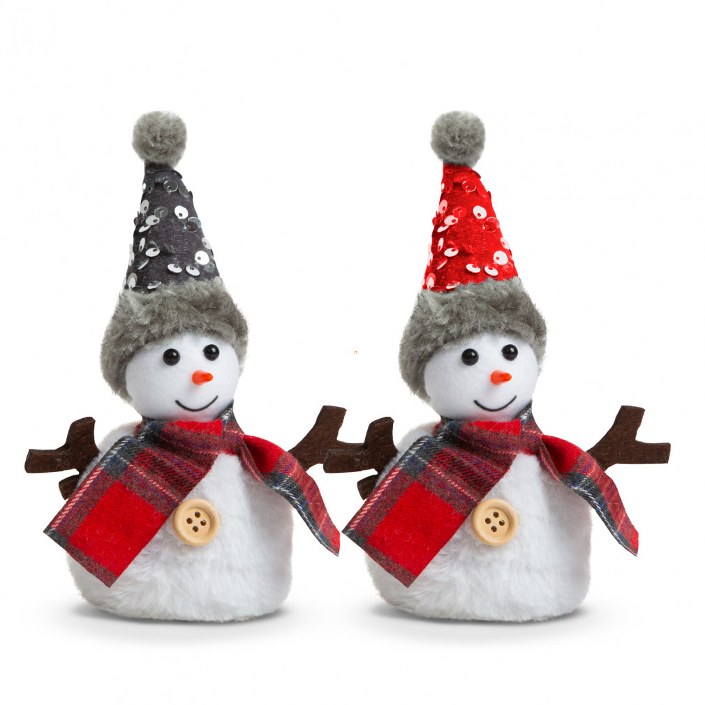 Karácsonyi hóember dekoráció-19 cm-2 féle, 1 darabos-a hóember véletlenszerűen lesz kiválasztva