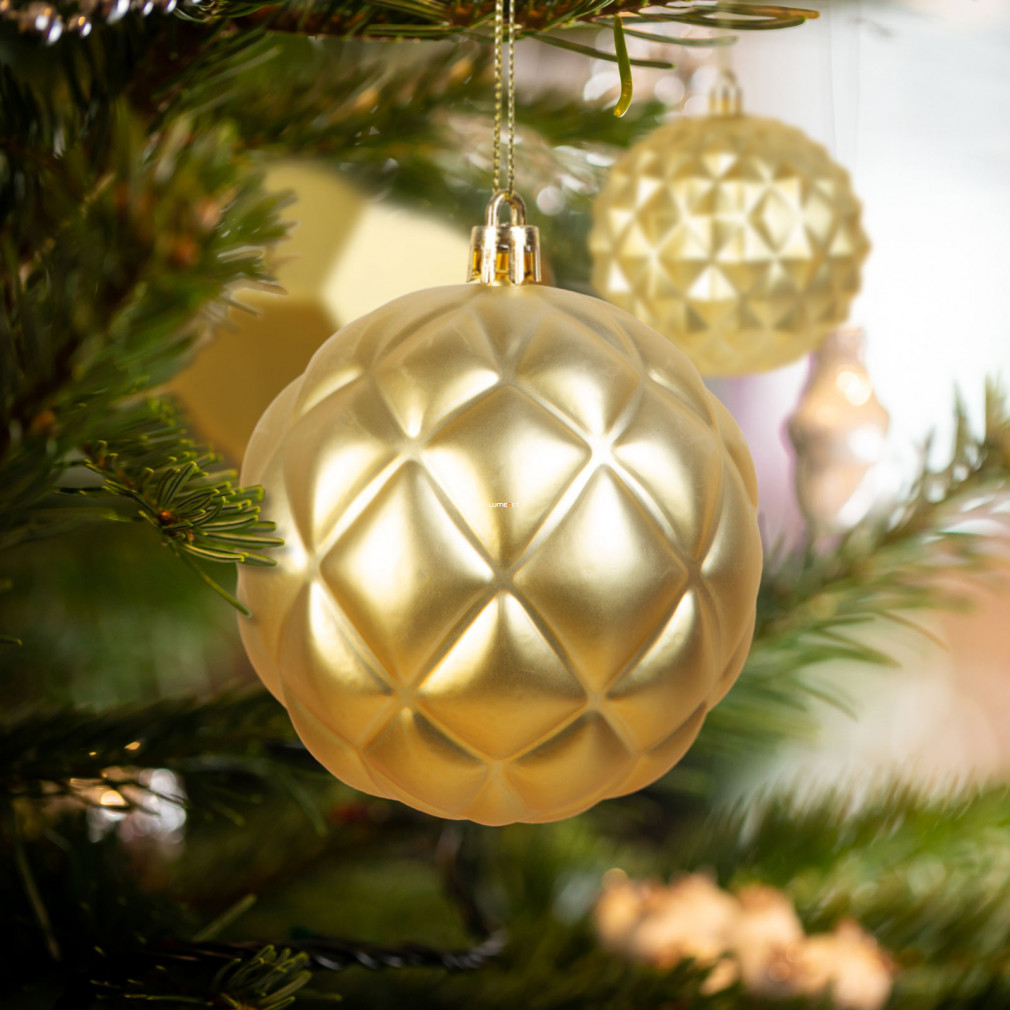 Karácsonyfadísz szett - gömb - arany színű - 6 db / csomag