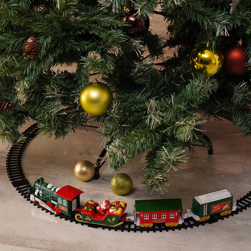 Bontott csomagolású Karácsonyfa kisvasút - zenél, világít - elemes