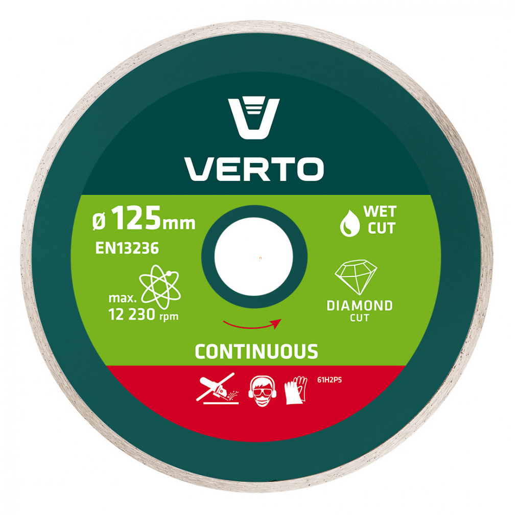 Gyémánt vágókorong, folyamatos élű- 125mm vizes, 12 230 rpm