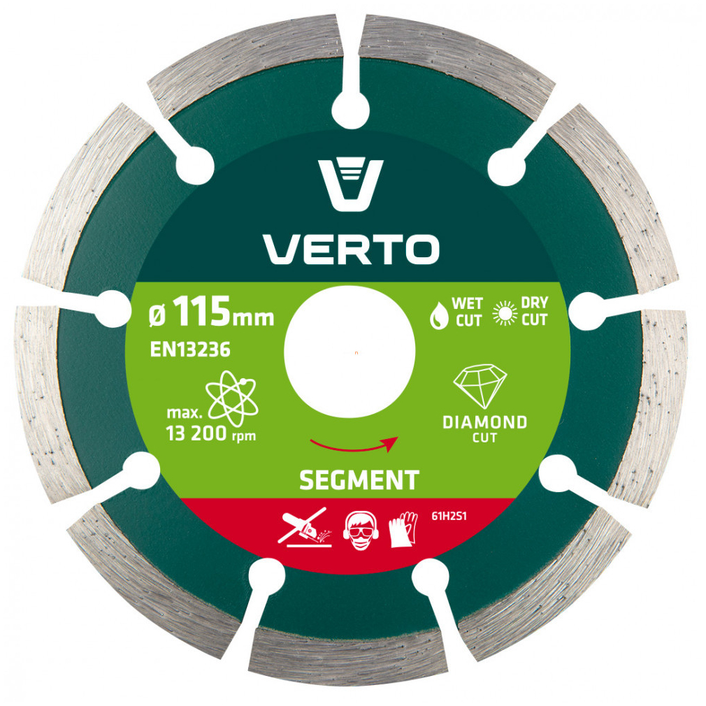 Gyémánt vágókorong, 115mm szegmentált, 13 200 rpm