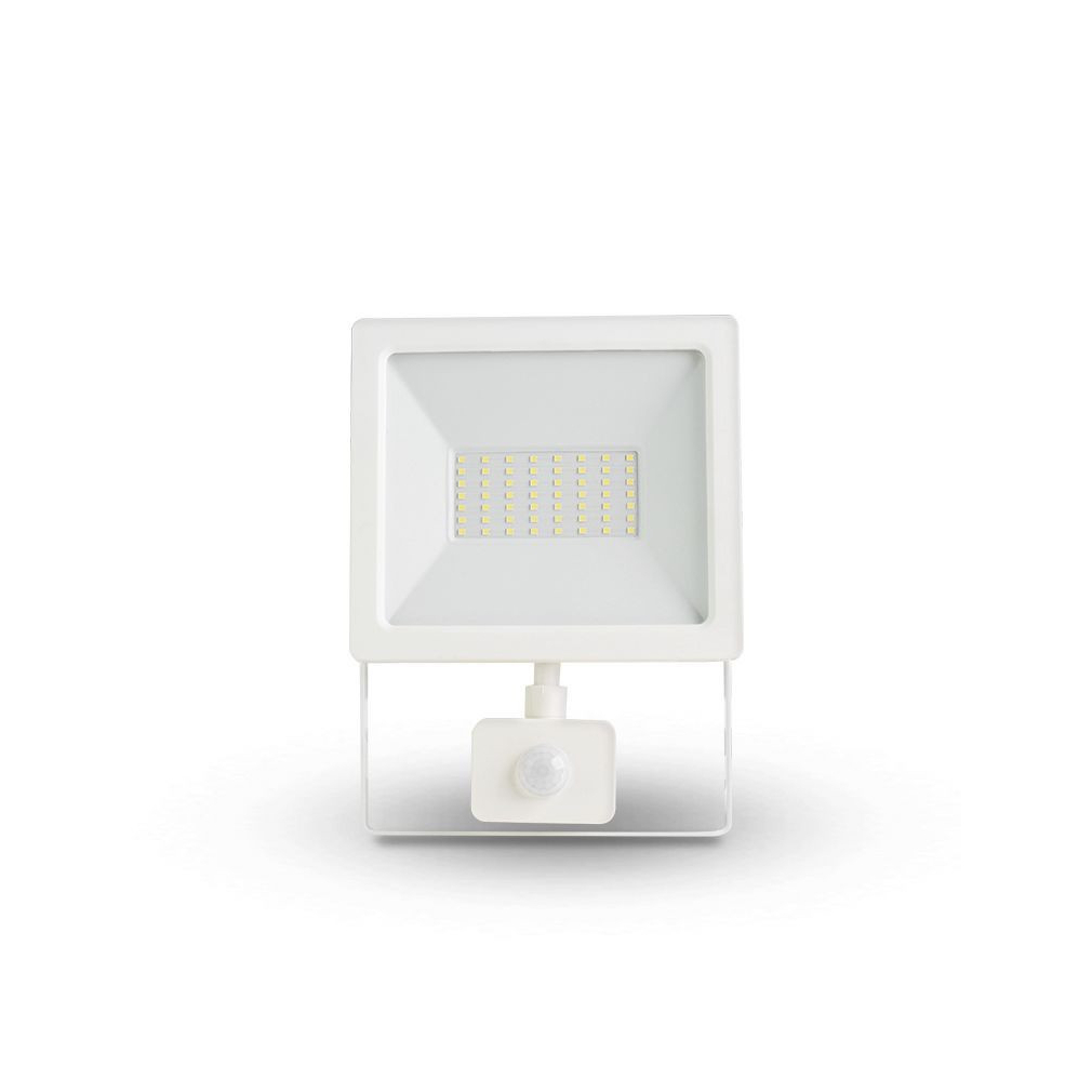 Mozgásérzékelős LED reflektor 50W 4500K, 4500 lm, fehér (Slim)