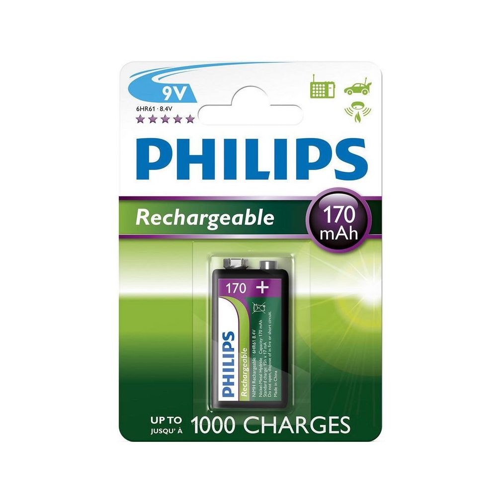 Philips Rechargeable 170mAh 9V  Akkumulátor