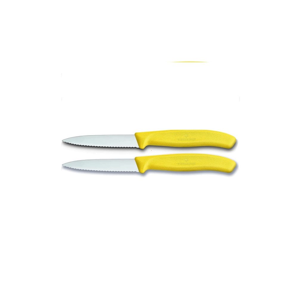 VICTORINOX Swiss Classic hámozókés, recézett pengével (8 cm) 2 részes, sárga