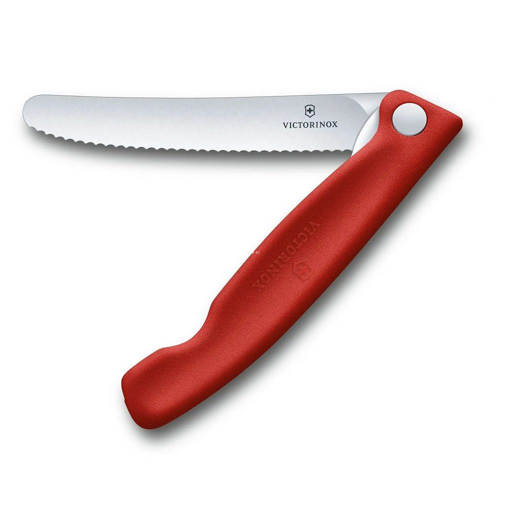 VICTORINOX Swiss Classic összecsukható paradicsomszeletelő kés (11 cm) piros
