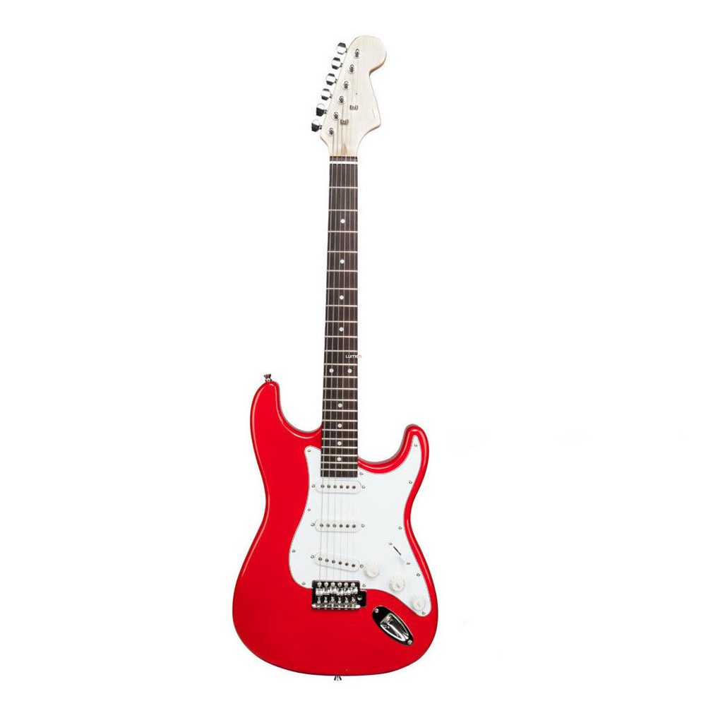 Elektromos gitár szett kezdőknek, ajándék erősítővel, piros