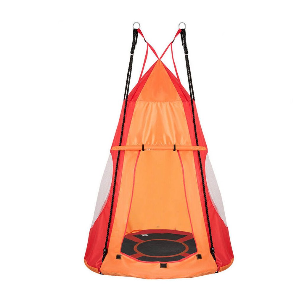 Fészekhinta sátorral, 110 cm, piros színben