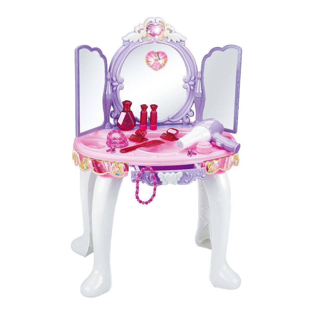 Játék fésülködő asztal hercegnős, lila rózsaszín