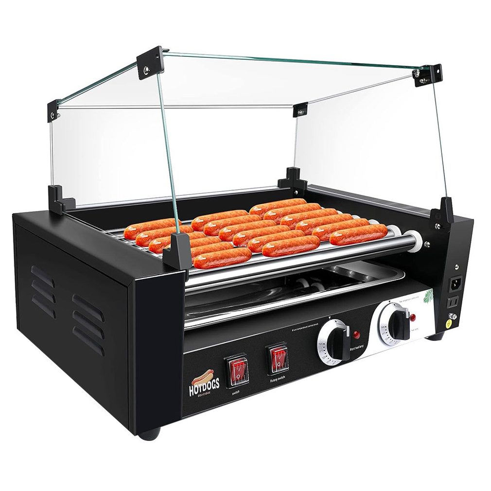 Görgős virsli sütő-melegítő gép HOT DOG készítéshez