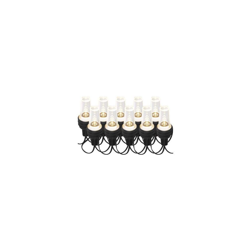 LED fényfüzér – 10x party égő átlátszó, 4,5 m, kültéri és beltéri, hideg fehér