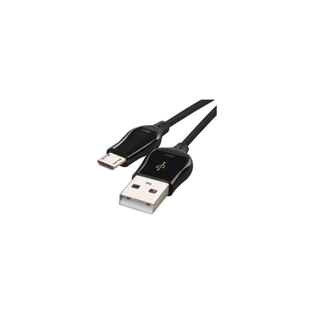 Gyorstöltő és adatkábel USB-A 2.0 / micro USB-B 2.0, 1 m, fekete