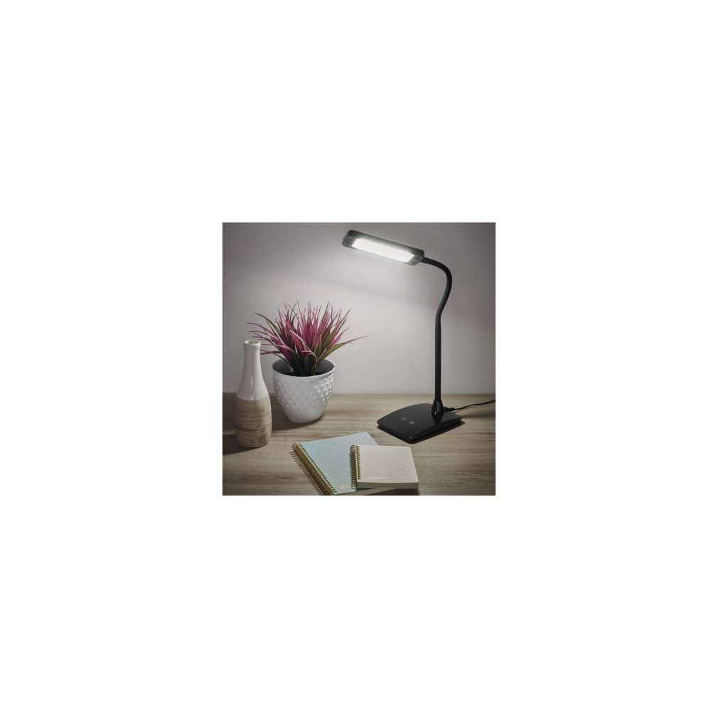 Szabályozható asztali LED lámpa fekete színben, 6W, hidegfehér/melegfehér 