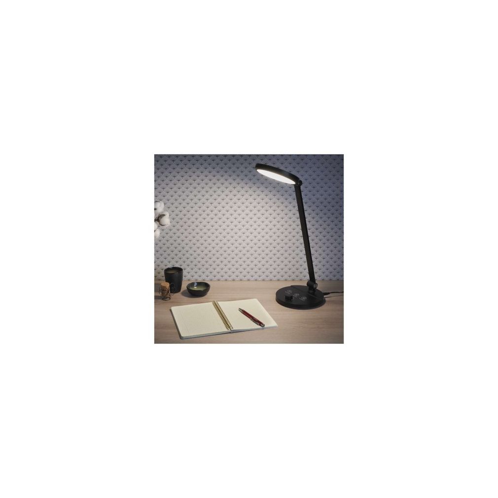 Szabályozható íróasztali LED lámpa fekete színben, hidegfehér/melegfehér 