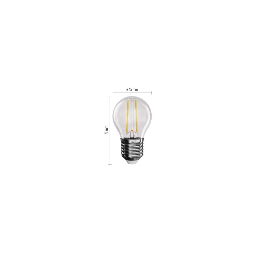 LED izzó Filament Mini Globe / E27 / 1,8 W (25 W) / 250 lm / természetes fehér