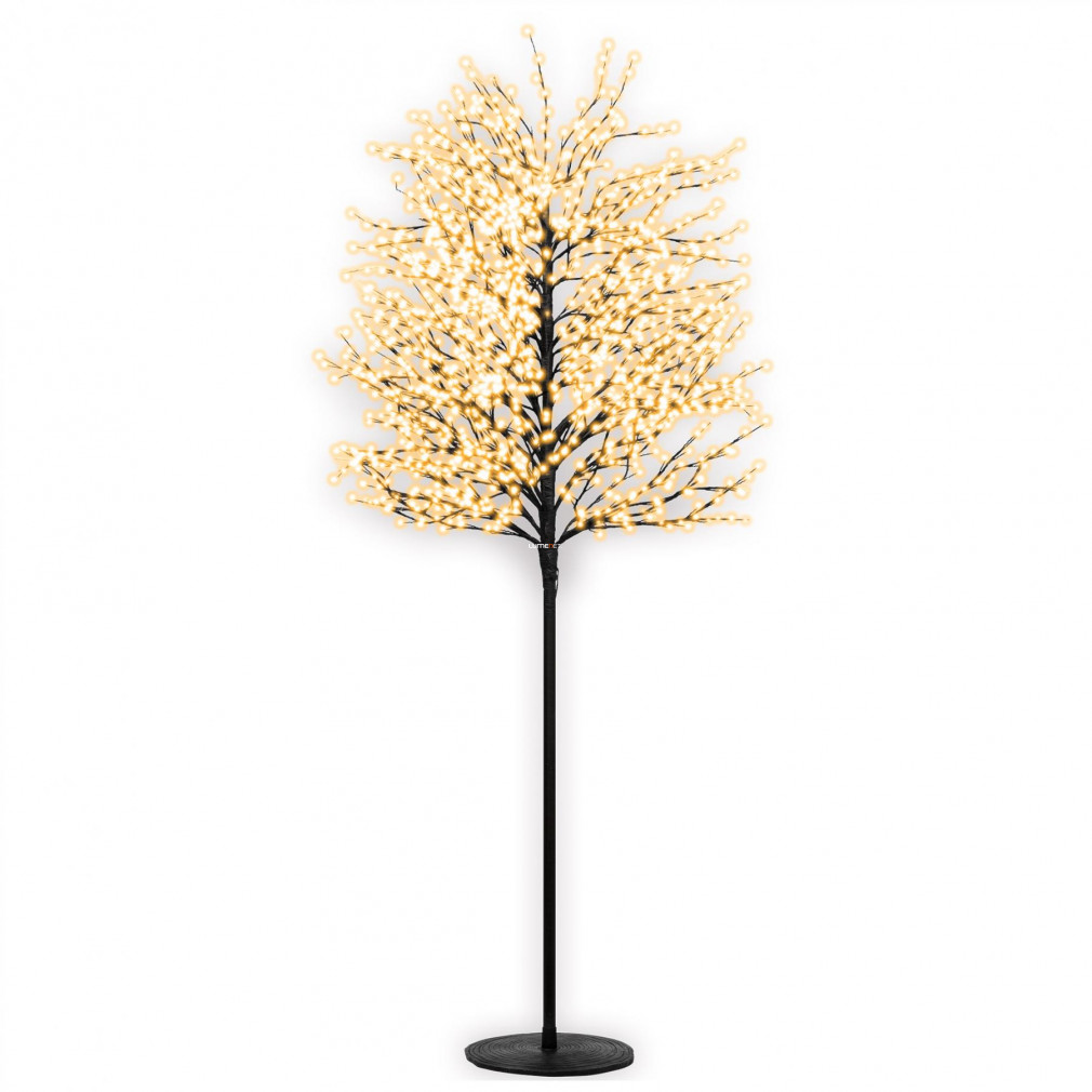 Világító fa LED gömb dekorral, melegfehér fényű