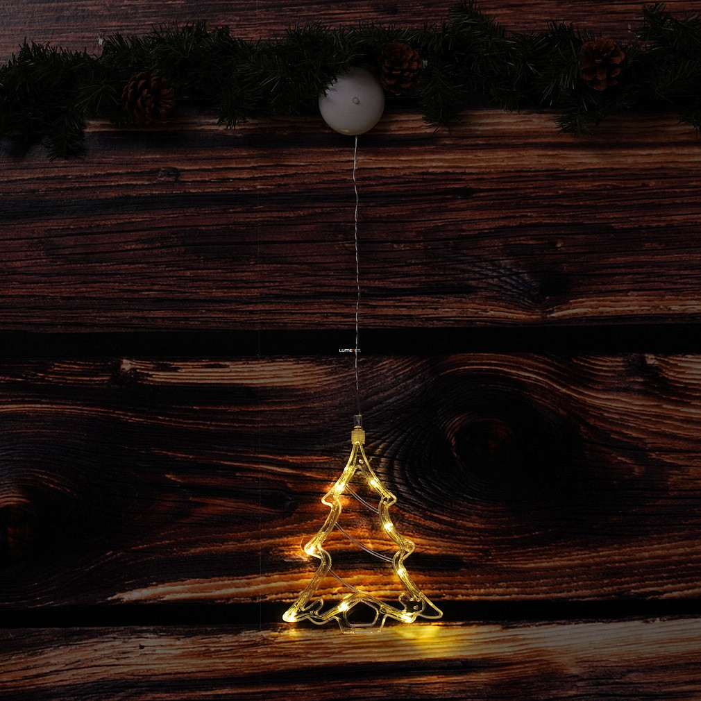 Karácsonyfa alakú ablakdísz, 8 LED