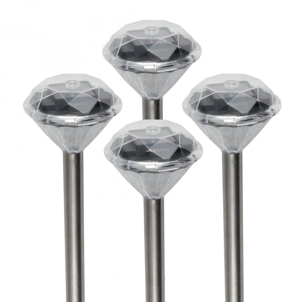 Leszúrható LED Solar lámpa szett 4 darabos, fényérzékelővel (gyémánt)