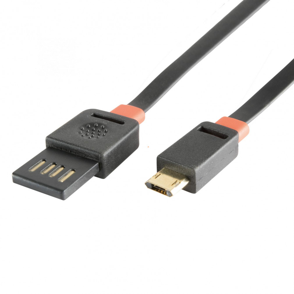 micro USB töltőkábel, lapos, 1m