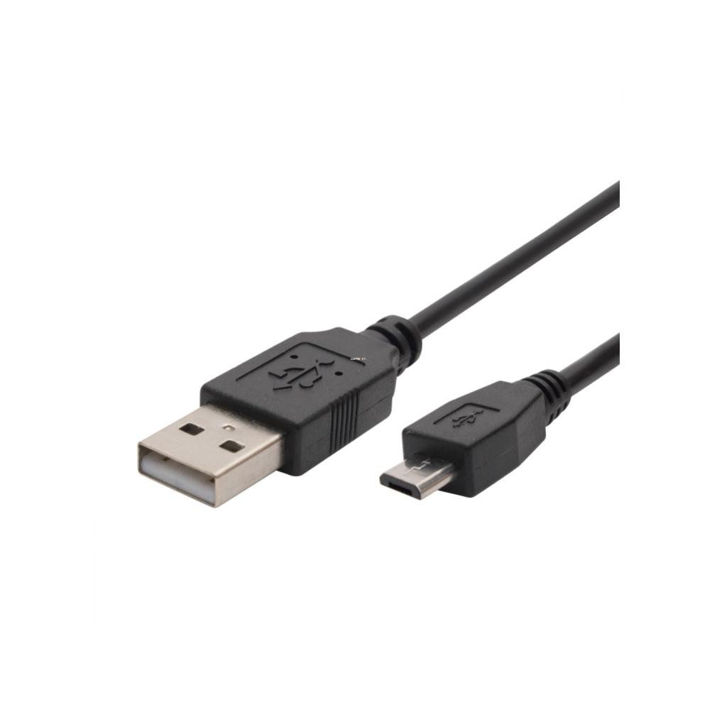 micro USB töltőkábel, 1m, fekete