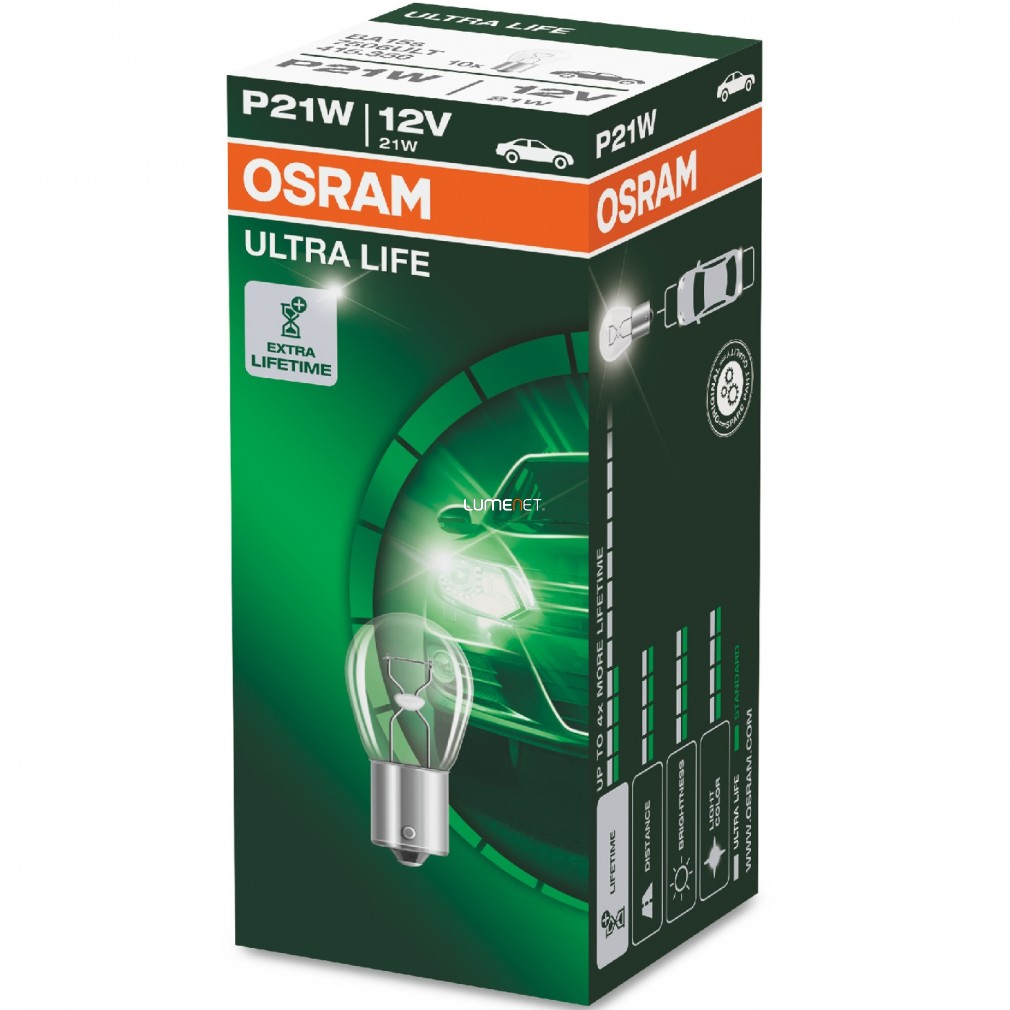Osram Ultra Life 7506ULT P21W jelzőizzó 10db/csomag Osram Ultra Life 7506ULT P21W jelzőizzó 10db/csomag