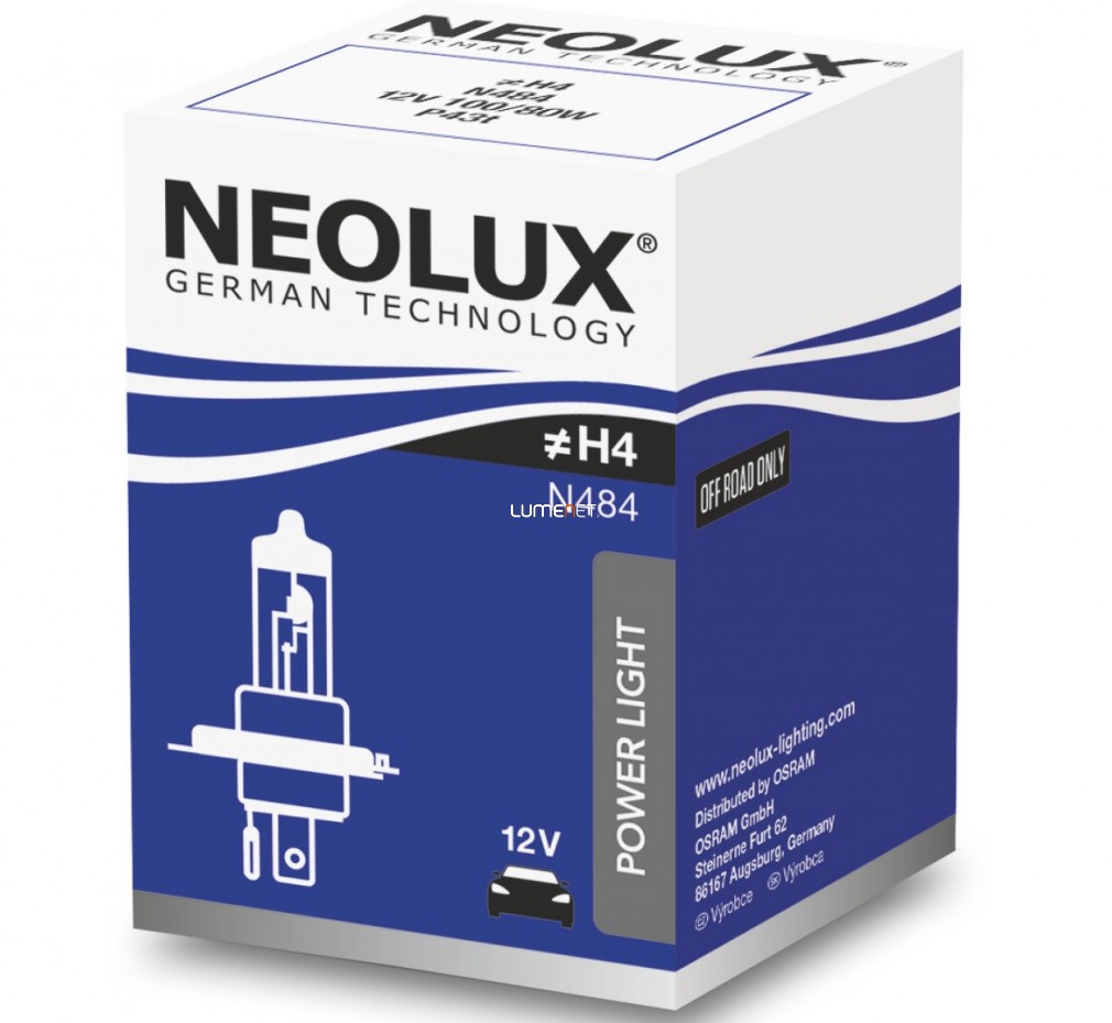 Neolux Power Rally N484 H4 12V offroad izzó dobozos Neolux Power Rally N484 H4 12V offroad izzó dobozos