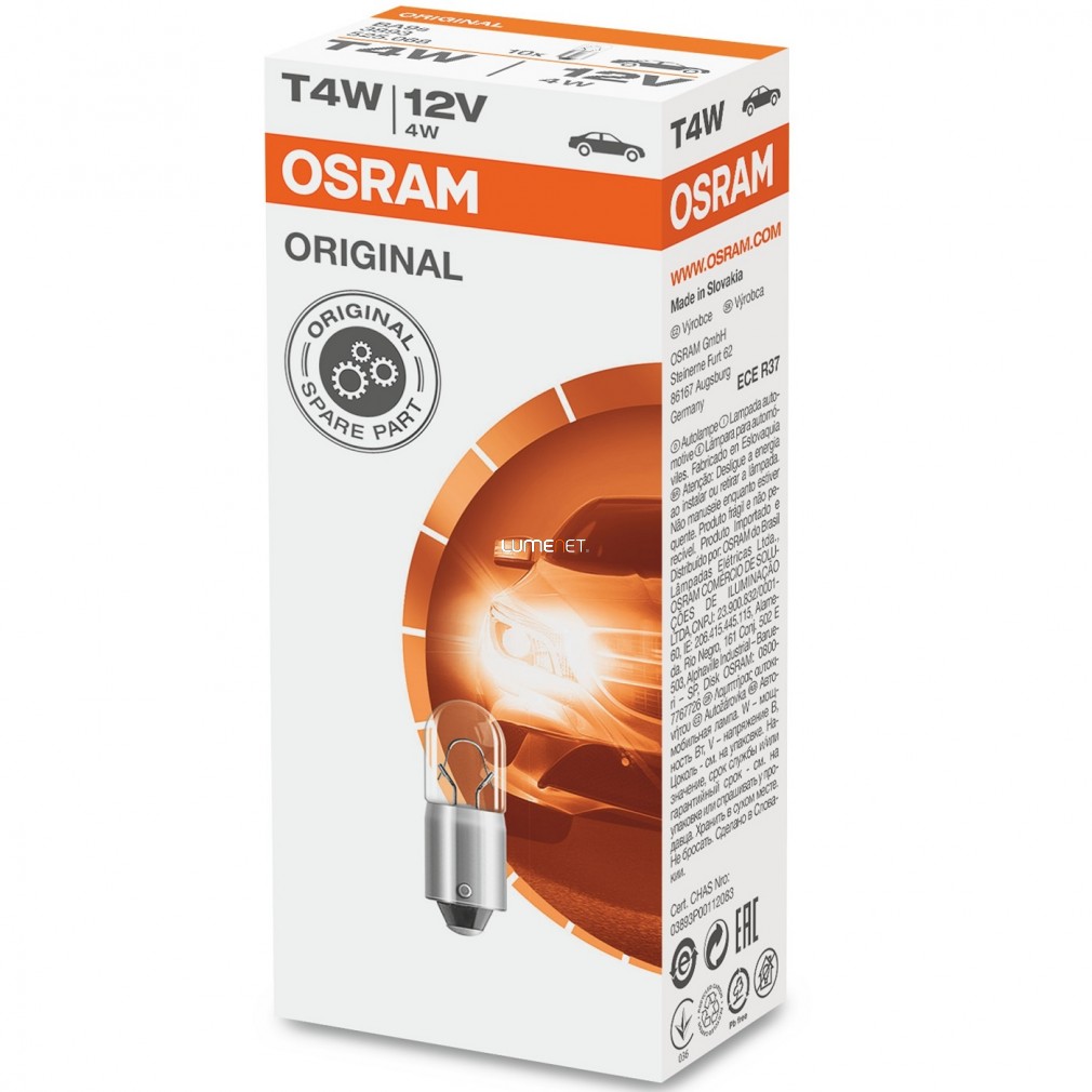 Osram Original Line 3893 T4W jelzőizzó 10db/csomag Osram Original Line 3893 T4W jelzőizzó 10db/csomag