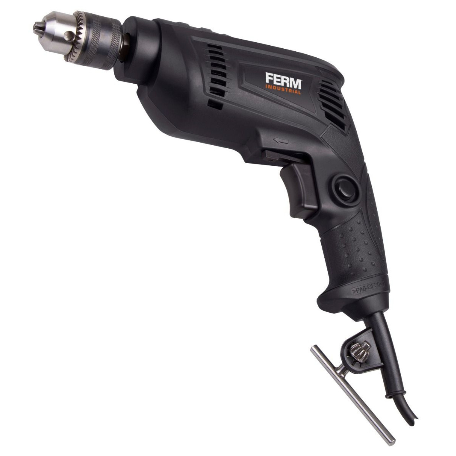 FERM Industrial ipari fúrógép 450W, 10mm fúrási kapacitás fémben, 3 méteres gumikábellel PDM1048P
