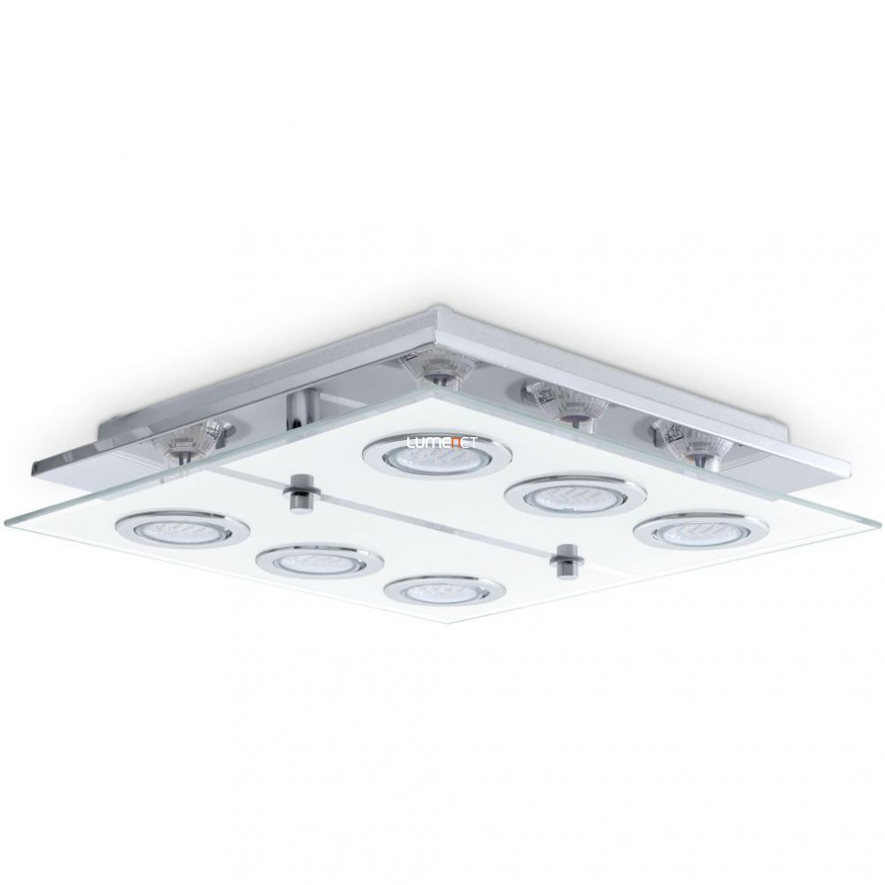EGLO 30932 Mennyezeti lámpa 6xGU10 3W LED kr, szatén üveg szögletes 34x34cm Cabo EGLO 30932 Mennyezeti lámpa 6xGU10 3W LED kr, szatén üveg szögletes 34x34cm Cabo