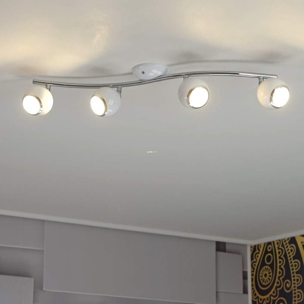 EGLO 31004 Szpot Mennyezeti lámpa 4xGU10 3W LED fehér/kr acél 64cm hullám Bimeda EGLO 31004 Szpot Mennyezeti lámpa 4xGU10 3W LED fehér/kr acél 64cm hullám Bimeda