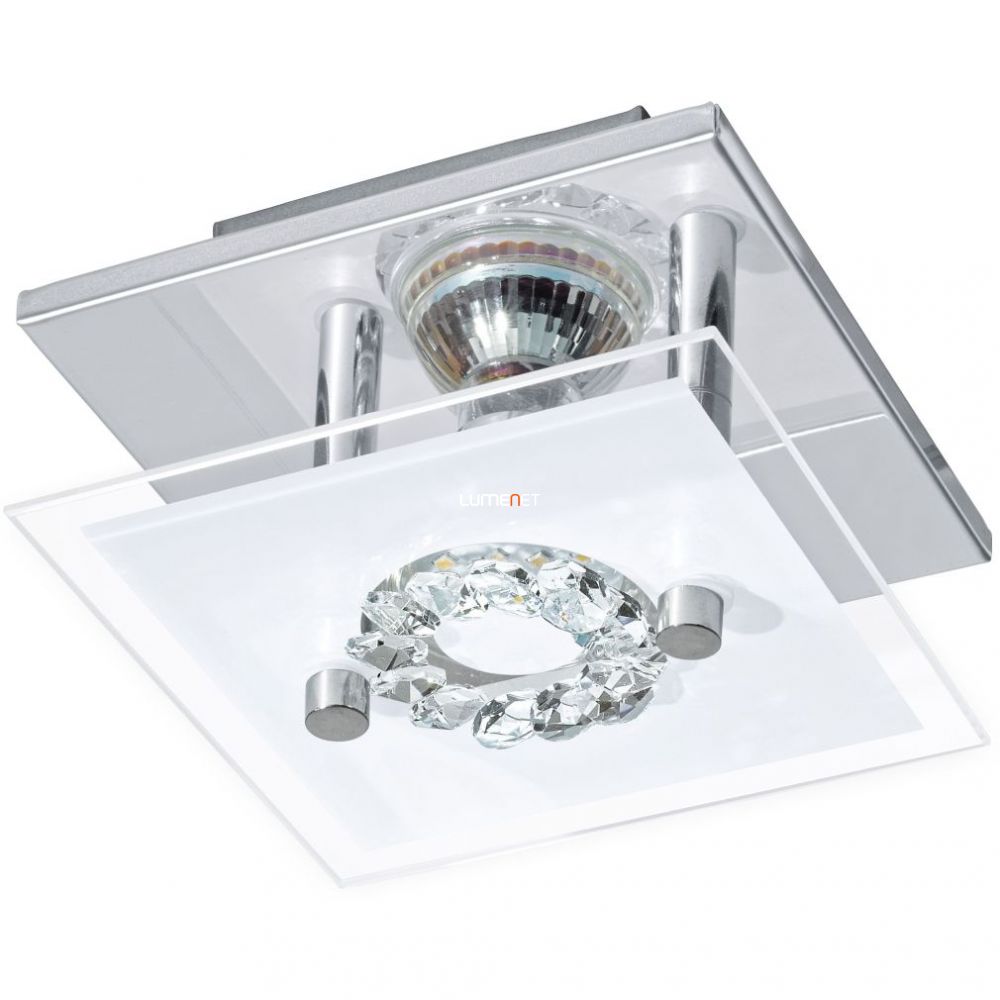 EGLO 93781 LED-es fali GU10 1x3W króm/szatin üveg/kristály 13,5x13,5cm Roncato EGLO 93781 LED-es fali GU10 1x3W króm/szatin üveg/kristály 13,5x13,5cm Roncato