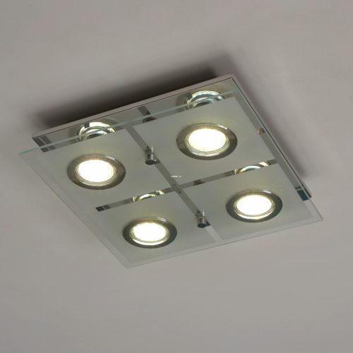 Eglo 30931 mennyezeti lámpa 4xGU10 3W LED kr, szatén üveg szögletes 29x29cm Cabo Eglo 30931 mennyezeti lámpa 4xGU10 3W LED kr, szatén üveg szögletes 29x29cm Cabo