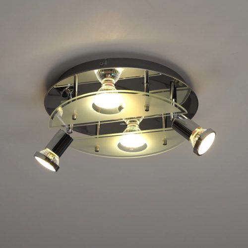 Eglo 93085 LED-es mennyezeti lámpa GU10 4x3WLED króm/szatin üveg kerek d:29cm Cabo1 Eglo 93085 LED-es mennyezeti lámpa GU10 4x3WLED króm/szatin üveg kerek d:29cm Cabo1