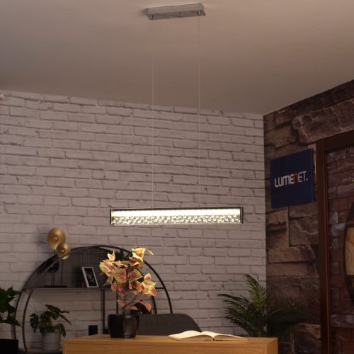 Eglo 93562 LED-es függeszték 12W króm/kristály 66x6,5cm Filana Eglo 93562 LED-es függeszték 12W króm/kristály 66x6,5cm Filana