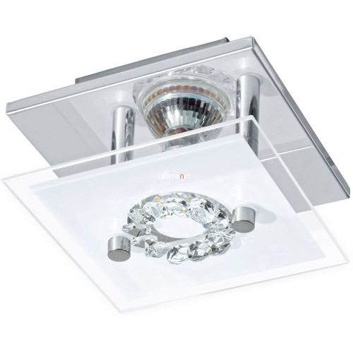 Eglo 93781 LED-es fali GU10 1x3W króm/szatin üveg/kristály 13,5x13,5cm Roncato Eglo 93781 LED-es fali GU10 1x3W króm/szatin üveg/kristály 13,5x13,5cm Roncato